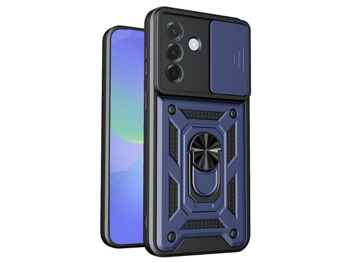Capa Para Samsung Galaxy A27 5g - Case Rígido Anti Choque Vidro Temperado - Azul Escuro