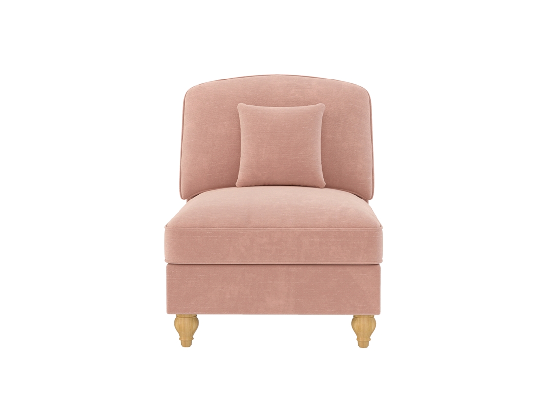 Sofá Windsor Sem Apoio De Braço Chenille Com 1 Almofada - Rosa-pl