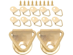 Kit Com 100 Ganchos Triangulares De Metal Com Parafusos Para Fixação De Porta-retratos.