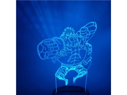 Luminária 3d de Ilusão do Luffy One Piece com Efeito Rgb Sensível Ao Toque, Alimentação Usb, Criativa e Inspirada no Anime Japonês BRILVIBERA