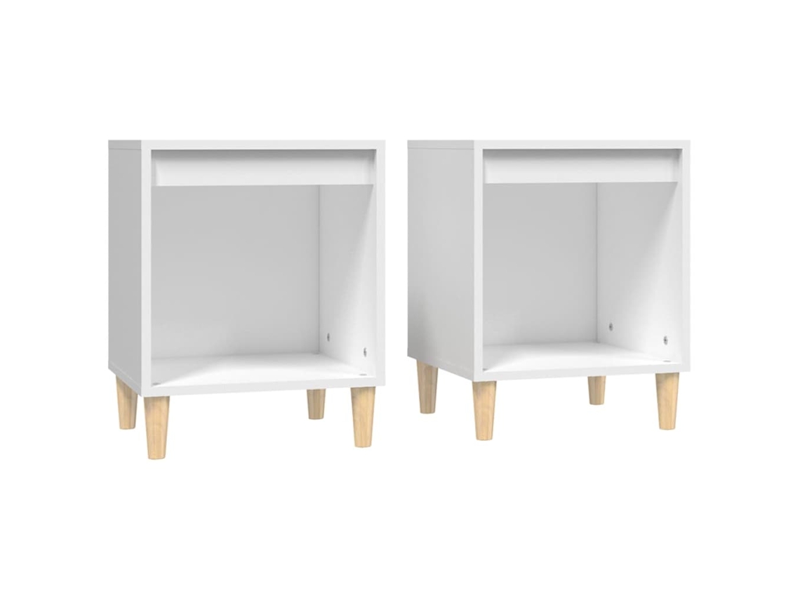 Mesas de Cabeceira 2 Pcs 40x35x50 Cm Branco MAISON EXCLUSIVE