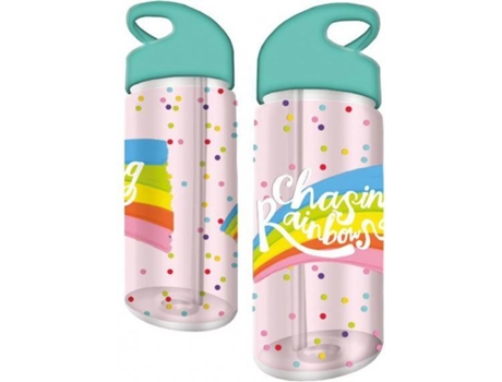 Garrafa com Palha 500ml HAPPY NEWS (Multicor)
