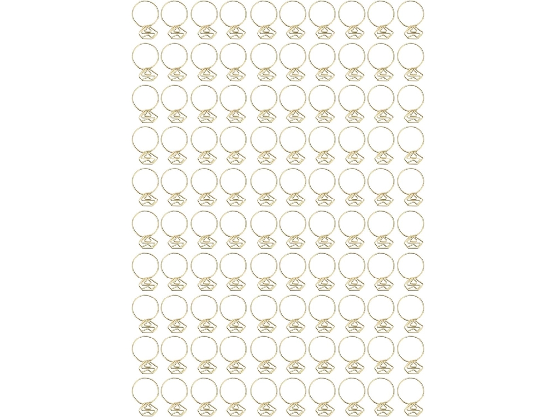 100 clipes de papel com argolas