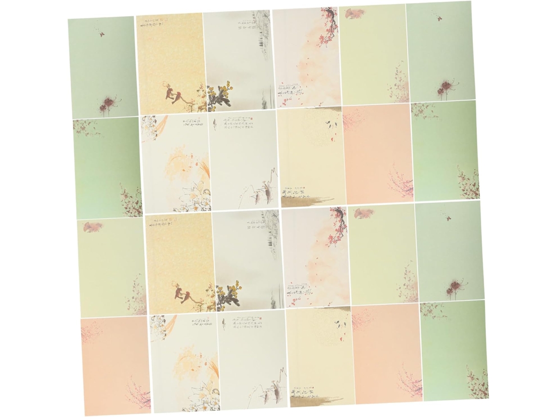 Conjunto De 80 Peças De Papelaria Em Estilo Vintage Com Tinta Chinesa, Elegante Papel Para Escrita De