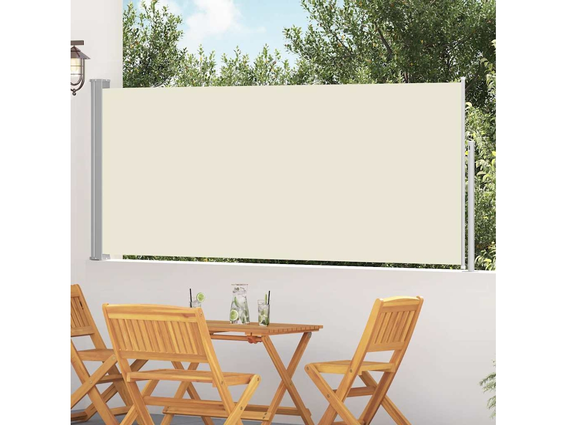 Vidaxl Toldo Lateral Retrátil 117x314 Cm Creme