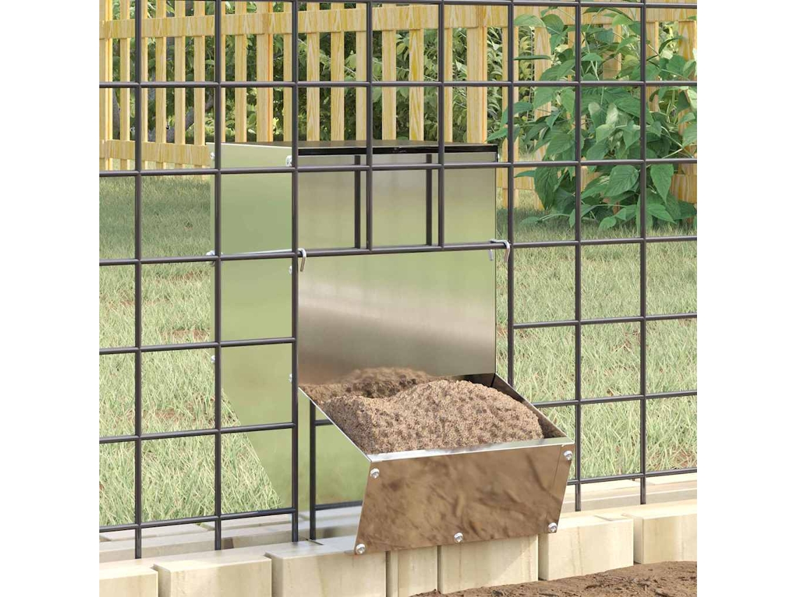 Vidaxl Comedouro Para Coelhos Prateado 17,5 X 26 X 28,5 Cm 1,5 Kg