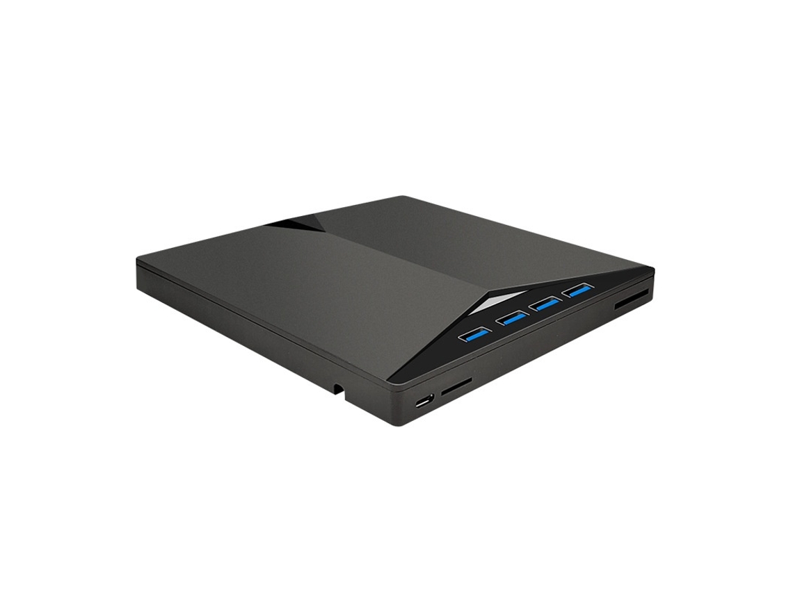 Elysve Gravador Dvd Leitor De Externo Com 4 Portas Usb 3.0, Design Moderno, Compatível Com Notebook E Desktop