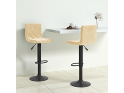 Vidaxl Bancos De Bar 2 Pcs Veludo Creme