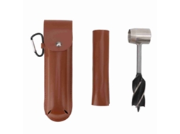 Chave manual com broca para sobrevivência, multifuncional, com capa de couro PU