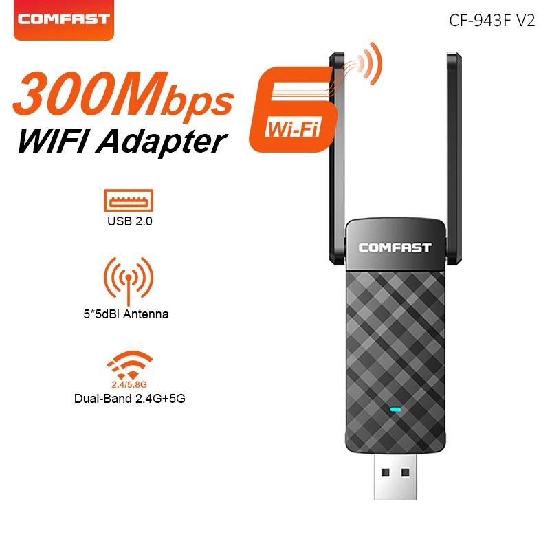 (verde) Adaptador De Rede Sem Fio Usb 650/900 Mbps, Wi-fi 5/6, Bluetooth