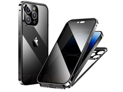 Capa Magnética 360º Orysin Com Vidro De Privacidade Para Iphone 15 Pro Max