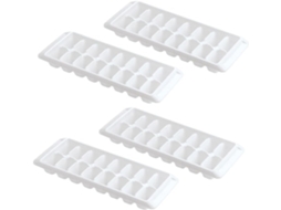 Bandeja de gelo branca KCH Easy Release, 16 bandejas de gelo Slowmoose (pacote com 4)