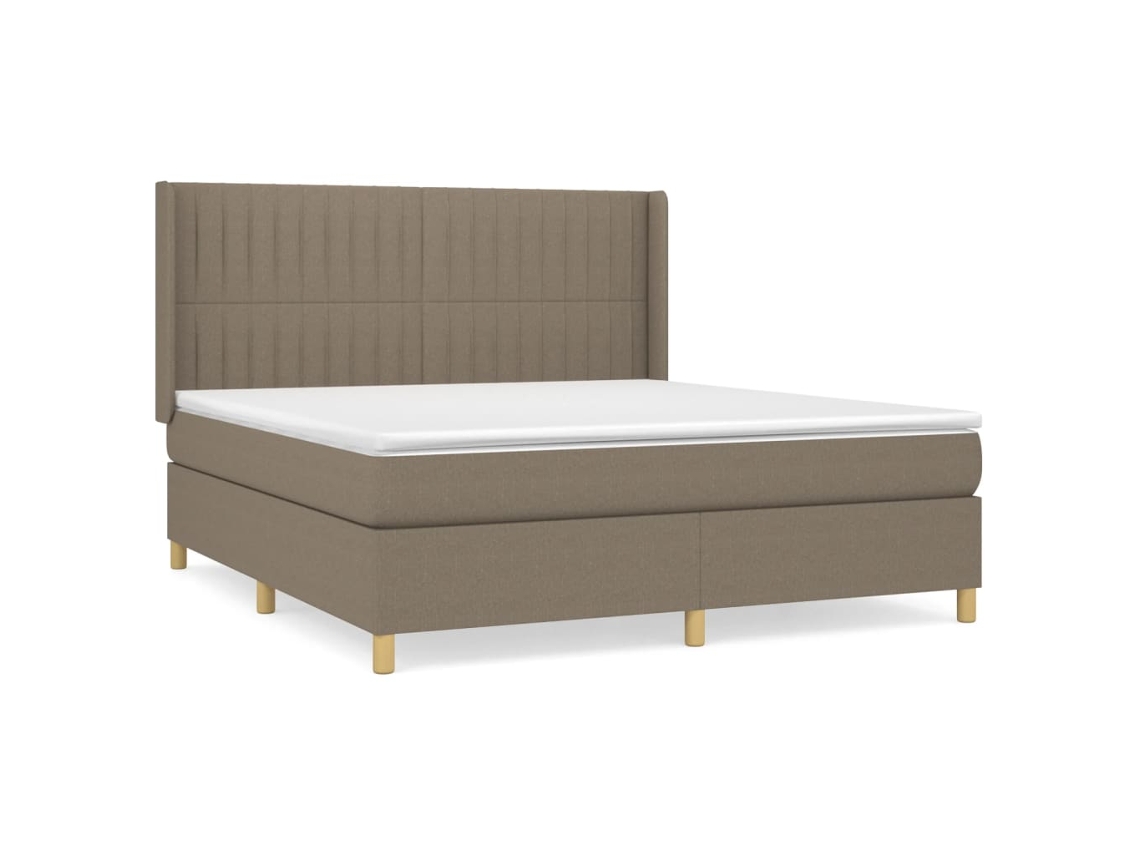 Box Spring Bed, Box Spring Beds Vidaxl Cinzento-acastanhado Tecido (160 X 200 Cm)