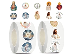 500 Adesivos Religiosos de Jesus, Lindos em Estilo Cartoon, Feitos de Pvc À Prova D'água. MDUG