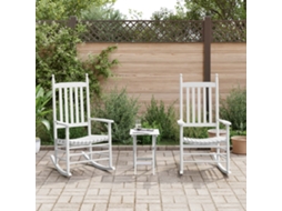 Vidaxl Cadeiras De Baloiço 2 Pcs C/ Mesa Dobrável Álamo Maciço Branco
