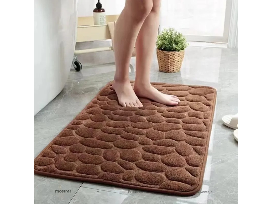 Tapete de Banheiro Antiderrapante 3d , Resistente a Perfurações e Absorvente, Lavável na Máquina e de Secagem Rápida. MDUG (cor Café)