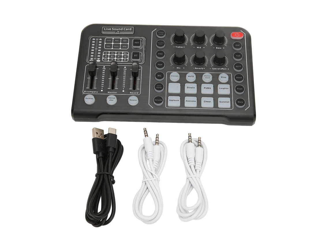 Placa de Som Externa LAXISCREED com Mixer e Redução de Ruído
