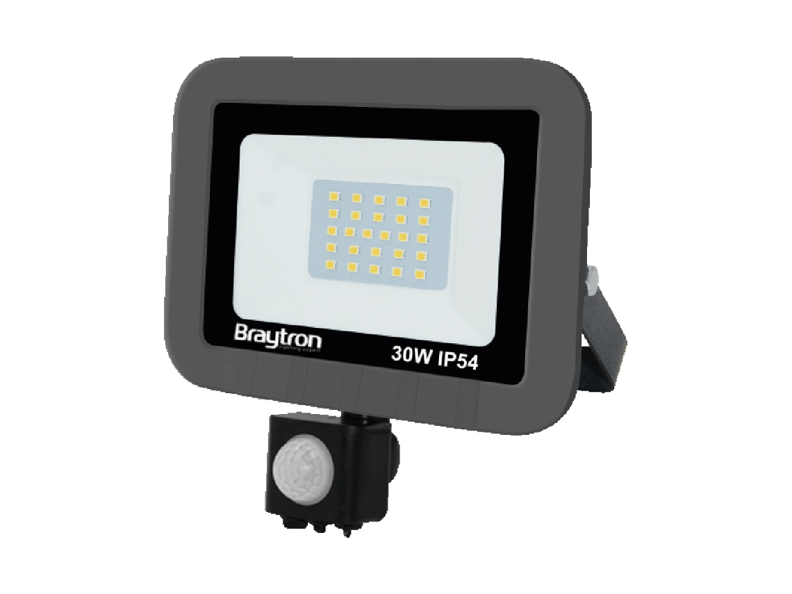 Led 30W Ip54 6500K Projector com Detector BRAYTRON