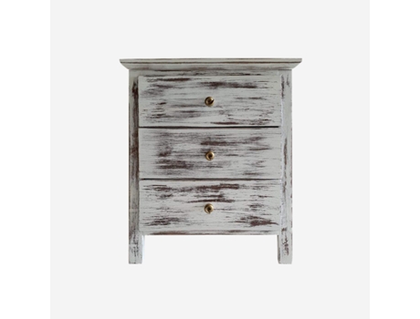 Mesa de Cabeceira Vintage PEJECAR Branco (58x50x35cm)