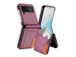Capa De Couro Com Costura Rfid N.bekus P3 E Fecho Magnético Para Samsung Galaxy Z Flip3 5g