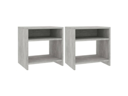 Vidaxl Mesas De Cabeceira 2 Pcs Derivados De Madeira Cinzento Cimento