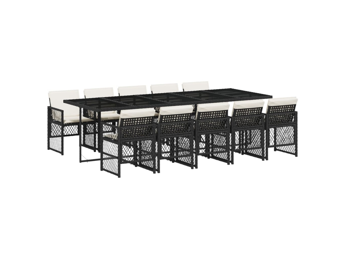 Garden Dining Set, Garden Dining Sets Vidaxl Preto Rattan / Vime (n/a)