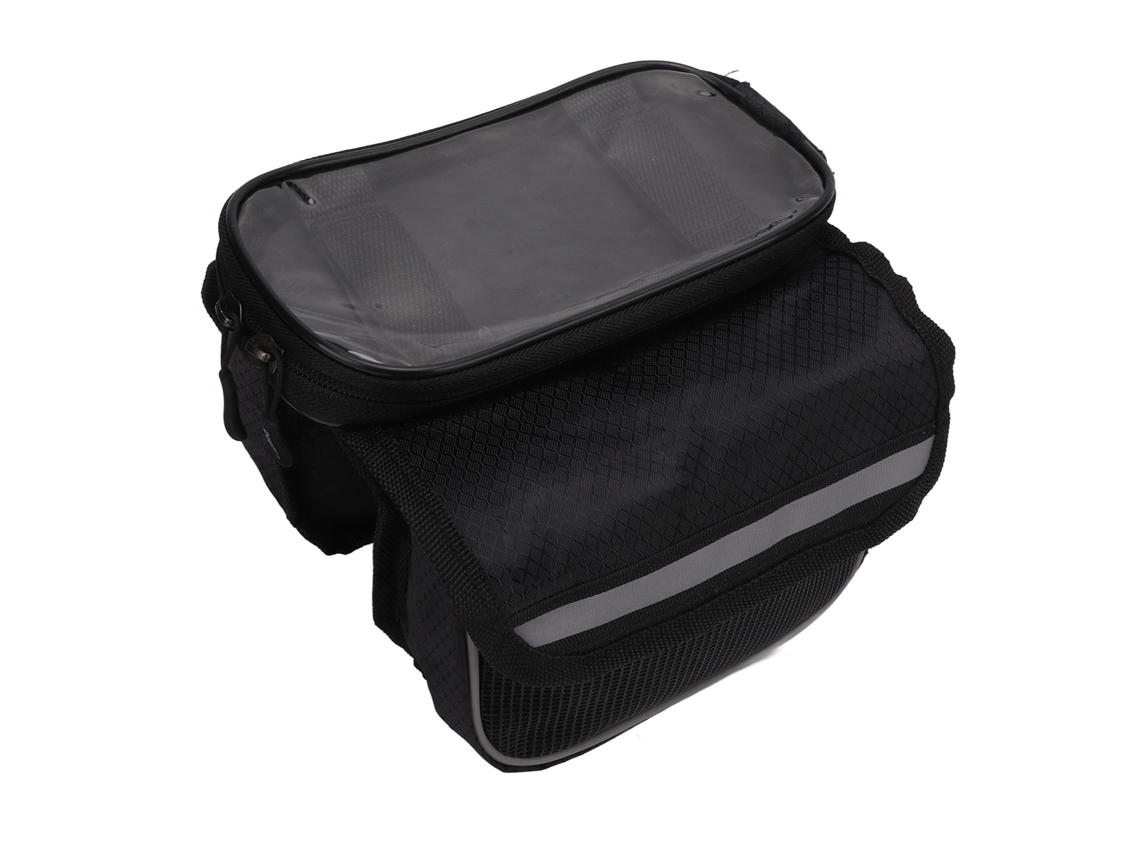 Omni-bolsa Para Telefone De Bicicleta 600d Nylon Transparente Tpu Resistente A Impactos Para Telefones De 4.8-5.7 Polegadas Preto