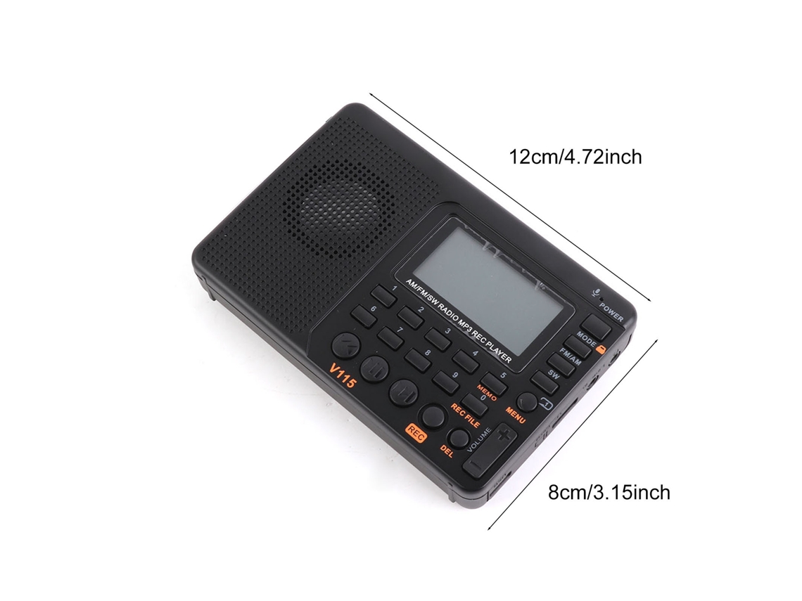 Rádio Multibanda Mali Retekess V 115 FM/AM/SW com gravador MP3 | S/MARCA
