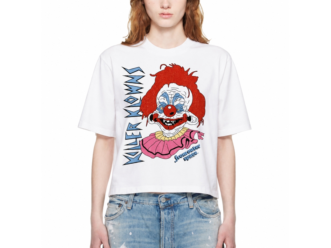 Rockinstone Killer Klowns Rudy Headshot White Adult T-shirt Size:m