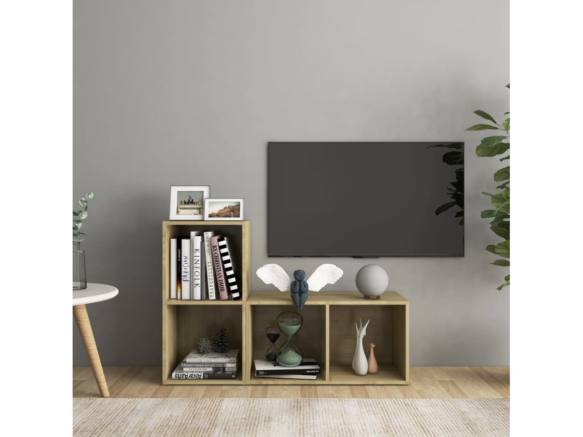 Vidaxl Móveis De Tv 2 Pcs Derivados De Madeira Carvalho Sonoma