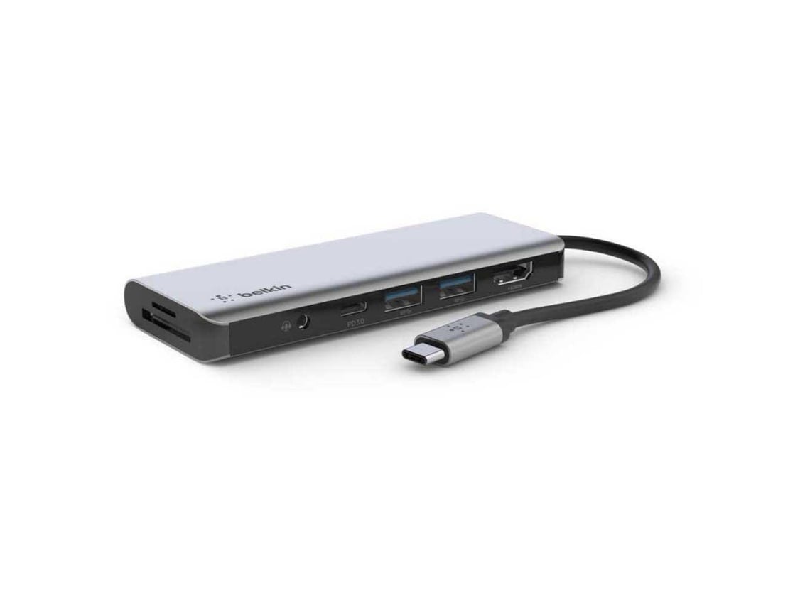 Hub BELKIN 6333419 (7 Portas - USB-C - Cinzento)