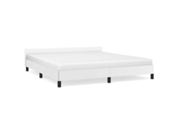 Bed Frame With Headboard, Bed Frames With Headboard Vidaxl Branco Couro Artificial (180 X 200 Cm)