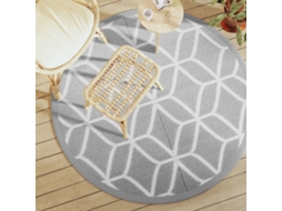 Vidaxl Tapete De Exterior Ø160 Cm Arakil Pp Cinzento