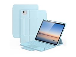 Capa Com Teclado Magnético Sem Fio Couro Vegano Para Ipad Pro 12.9 2018-2022 Português