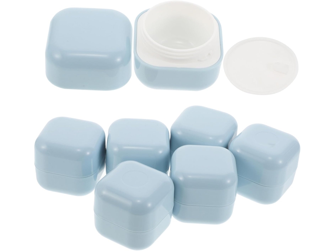 Conjunto De 10 Potes Cosméticos De Parede Dupla Com Tampas De Rosca, Recarregáveis, Em Plástico Para Cuidados Com A Pele
