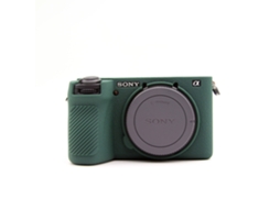 Capa para Sony A6700 Capa de Silicone com Textura de Lichia para Câmera CUICH (verde Escuro)
