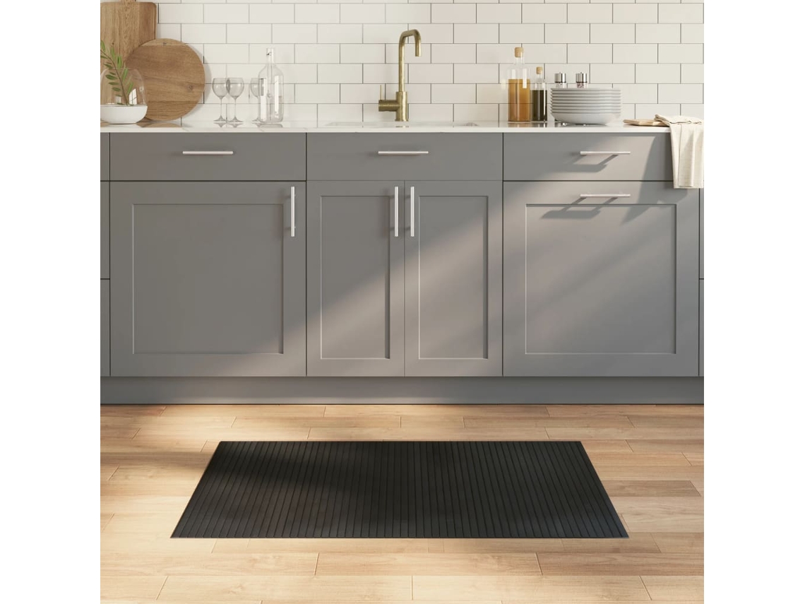 Vidaxl Tapete Retangular 60x100 Cm Bambu Preto