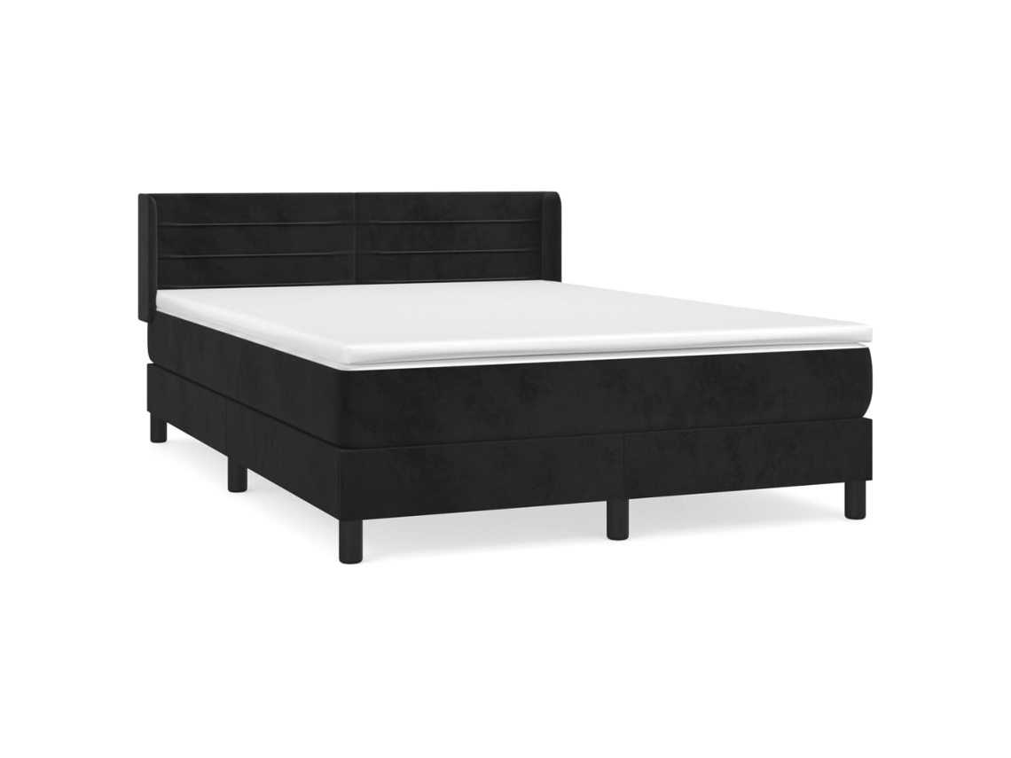 Box Spring Bed, Box Spring Beds Vidaxl Preto Veludo (140 X 190 Cm)
