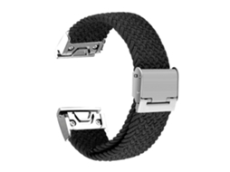 Bracelete Entrançada Flexível para Garmin Instinct Crossover Solar Preto