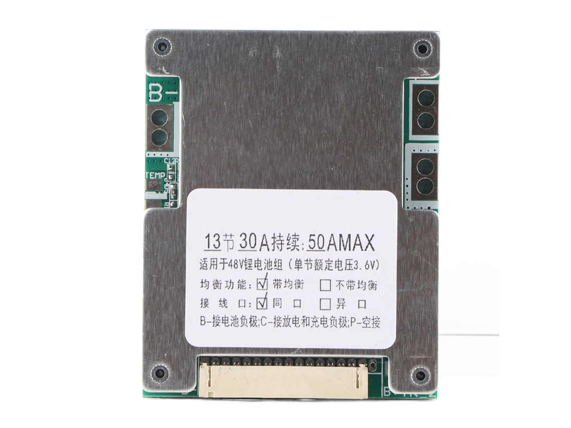Placa de Proteção Bms Pcb para Bateria de Lítio 13s 30a com Carga Balanceada
