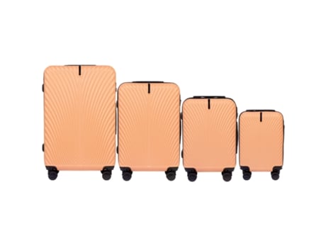 Conjunto De Bagagem Wings Swan De 4 Peças Pêssego, Abs Material