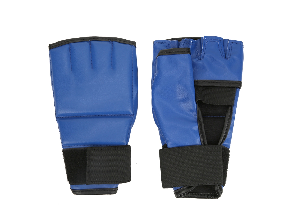Rebe-guantes De Boxeo De Cuero Pu Adultos Transpirables Para Lucha Libre, Entrenamiento Con Saco Y Combate - Azules Con Etiqueta Roja