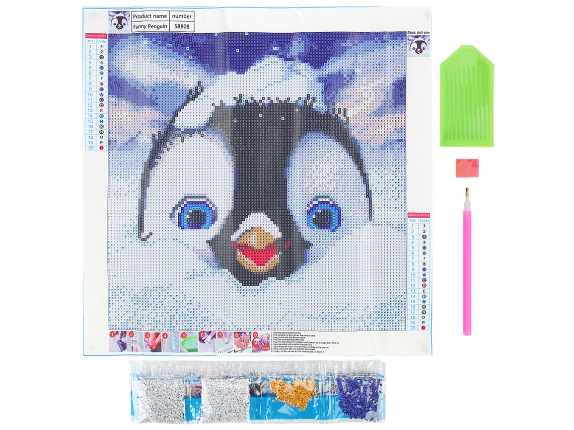 Kit de Pintura de Diamante Animal Fofo, Diy, Decoração de Parede em Casa | S/MARCA