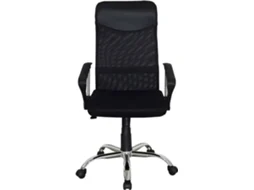 Cadeira de Escritório Executiva MITSAI Roma II Preto (Braços Fixos - Malha)
