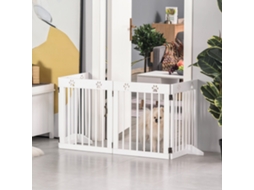 Barreira de Segurança Dobrável Grade Proteção 4 Painéis com Pés P/ Portas Escadas Corredor 204x30x61cm Branco