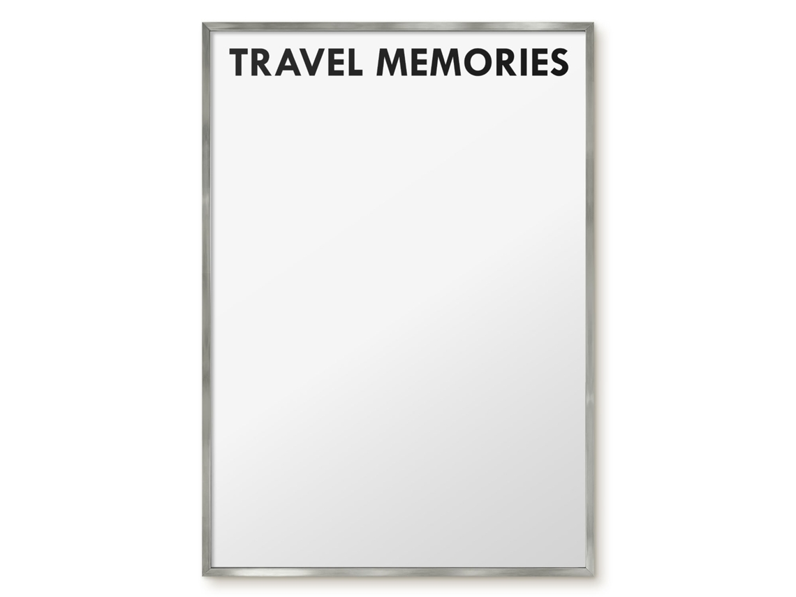 Quadro de vidro magnético para recordações de viagem para o hall Espelharte (70x100 cm)