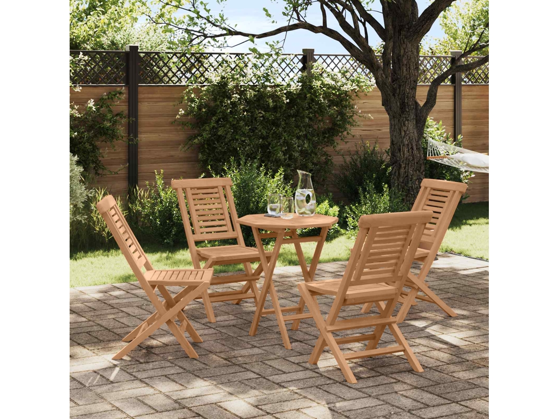 Vidaxl Conjunto De Jardim 3 Unid. Castanho Madeira De Teca Maciça