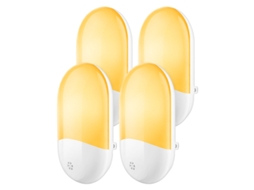 Conjunto de 4 Luminárias Noturnas Pequenas e Inteligentes para Quarto Corredor BRILVIBERA