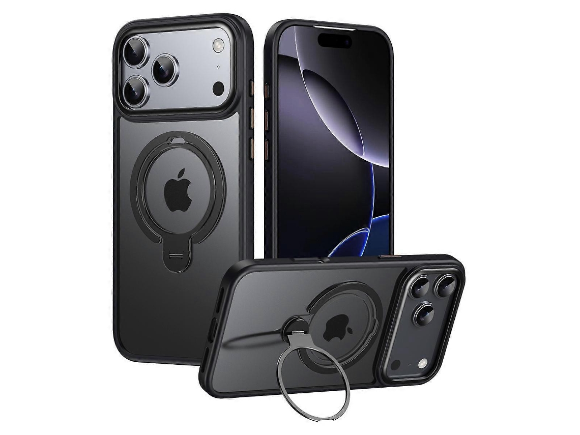 Capa Para Celular Compatível Com Iphone 17 Pro, Compatível Com Suporte Magsafe, Parte Traseira Fosca - Lingling Preta