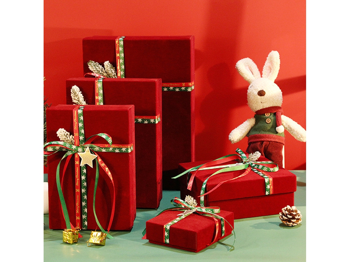 Caixa De Embalagem Para Presente (material De Veludo, Decoração De Natal) Eoocoo